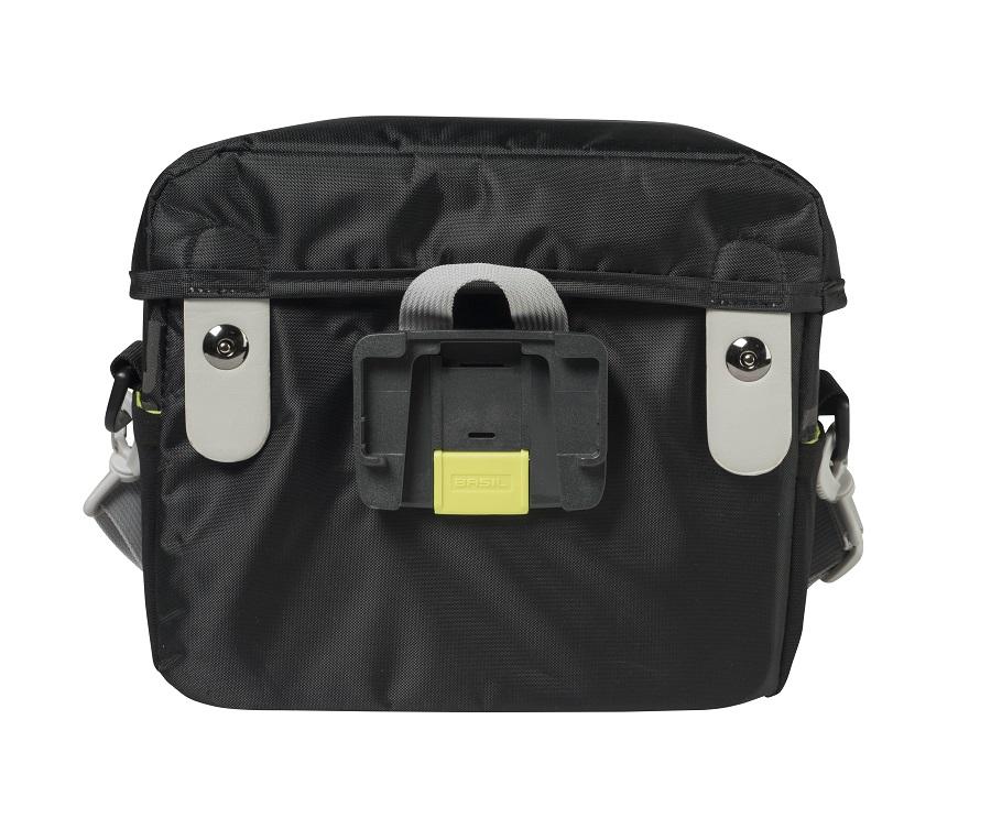 Basil MILES HANDLEBAR BAG Čierna/limeta