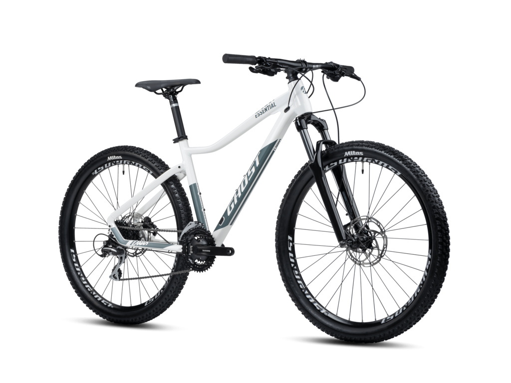 GHOST Lanao Essential 27.5 Pearl White/Metallic Green Gloss 2025 - XS