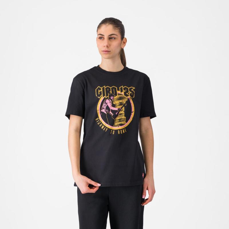 Castelli 10816 T-SHIRT HIGHWAY TO ROME čierny