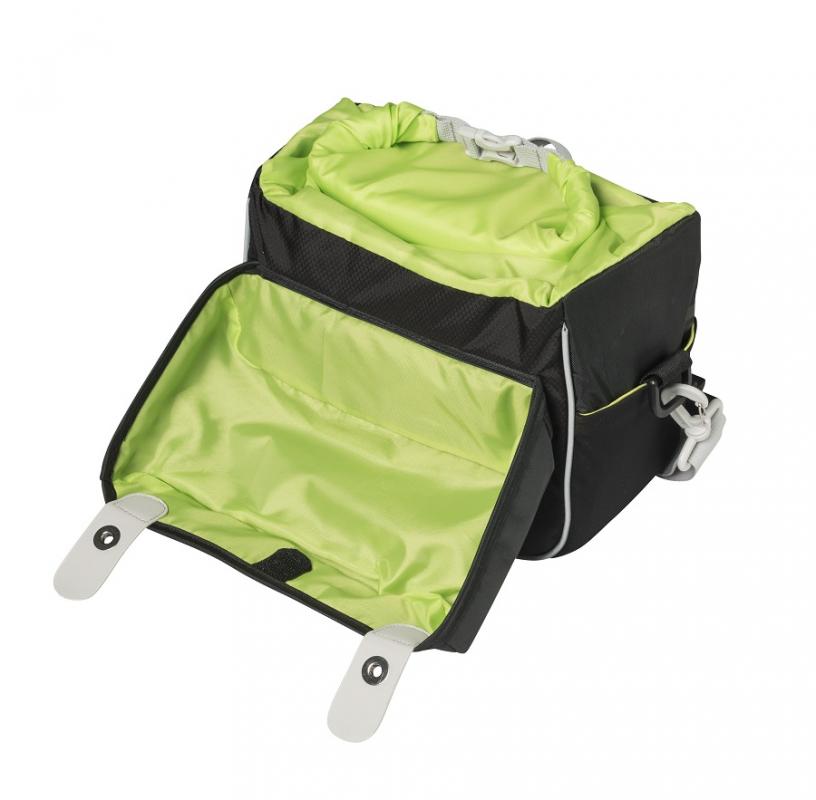 Basil MILES HANDLEBAR BAG Čierna/limeta