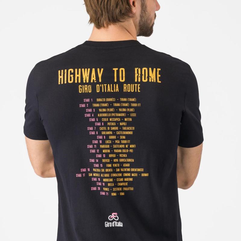 Castelli 10816 T-SHIRT HIGHWAY TO ROME čierny
