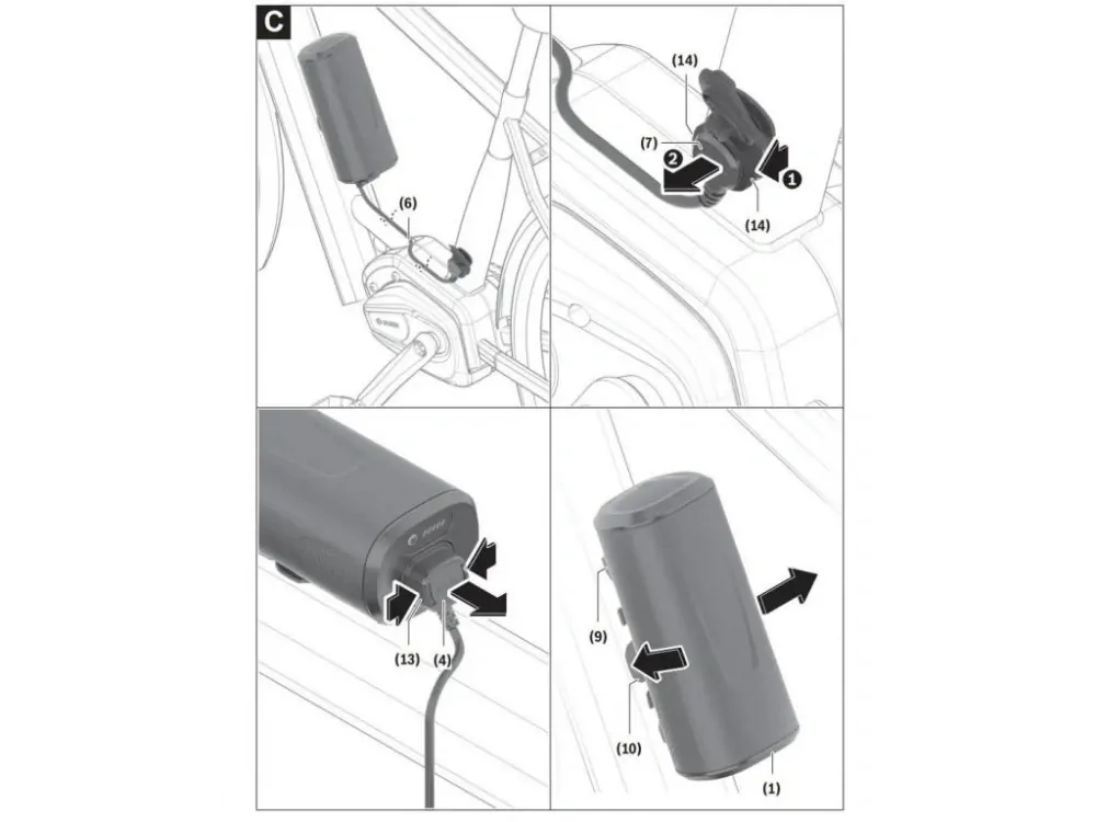 Bosch Kábel PowerMore, vedenie kábla smerom k držiaku akumulátora