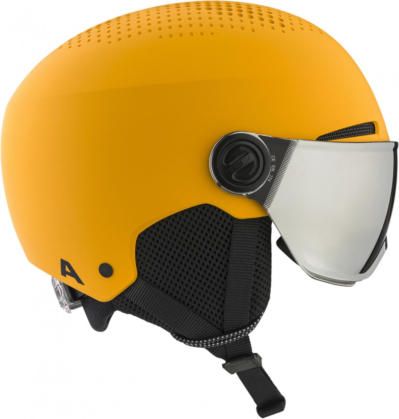 ALPINA Juniorská lyžiarska prilba ZUPO VISOR Q-LITE ohnivo žltá - S (48-52 cm)