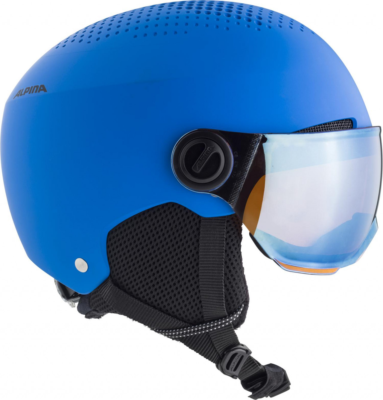 ALPINA Juniorská lyžiarska prilba ZUPO VISOR modrá matná - L (54-58 cm)