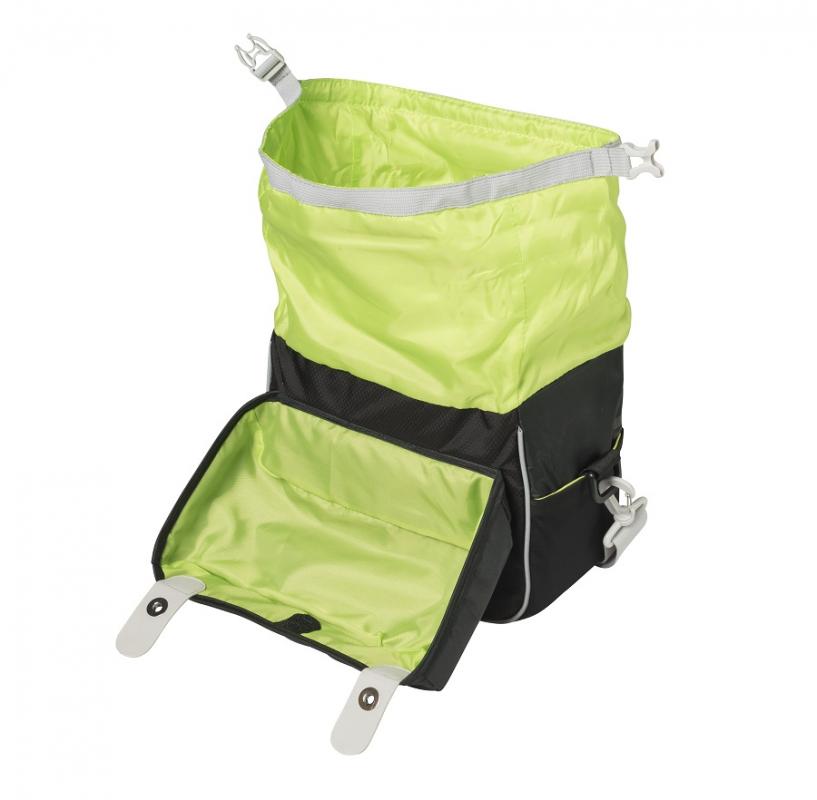 Basil MILES HANDLEBAR BAG Čierna/limeta