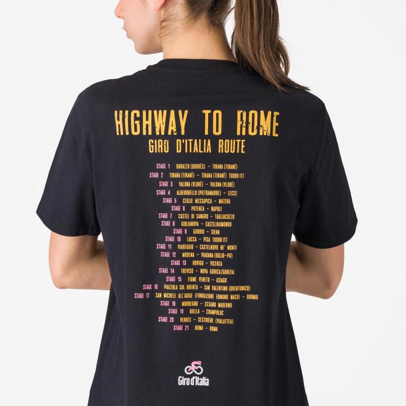 Castelli 10816 T-SHIRT HIGHWAY TO ROME čierny