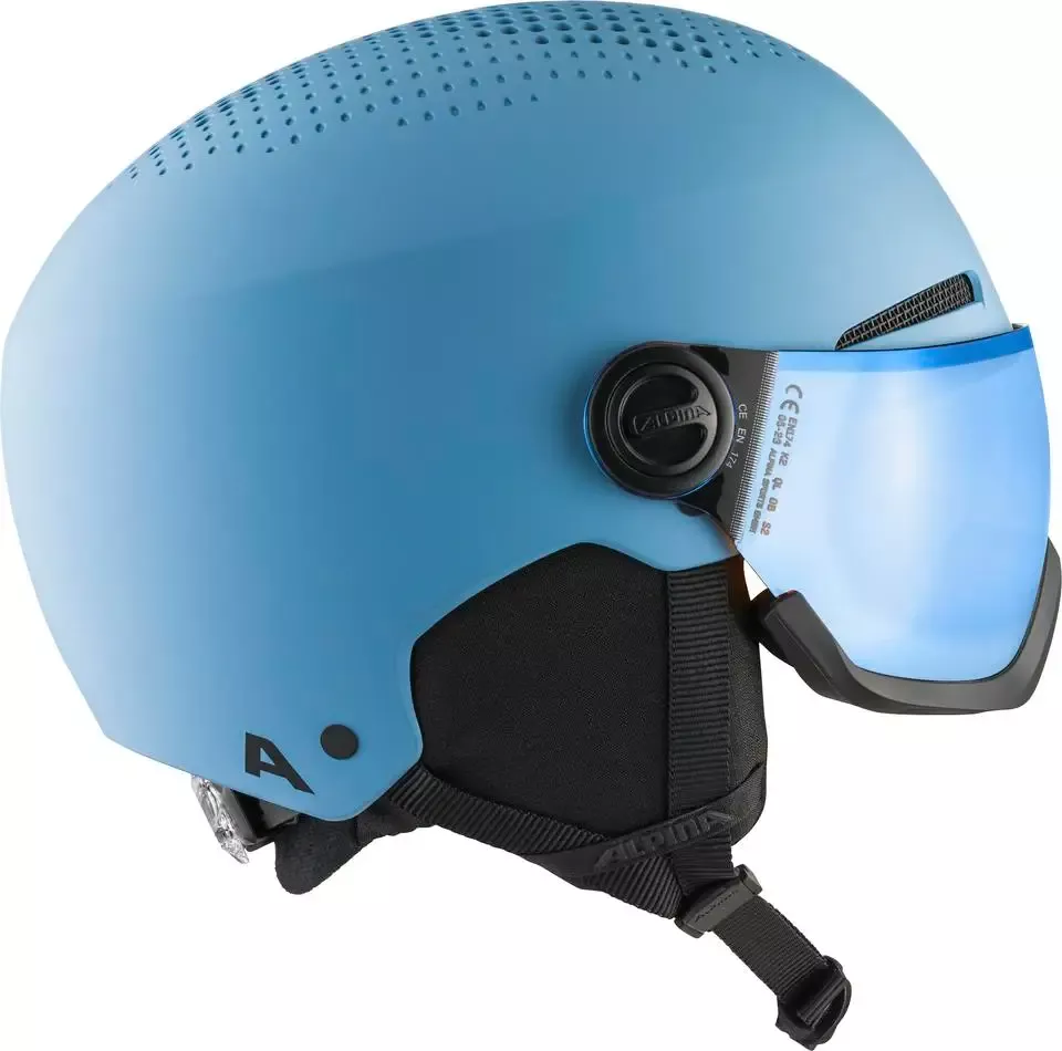 ALPINA Juniorská lyžiarska prilba ZUPO VISOR Q-LITE smoke-blue matt/blue - L (54-58 cm) 