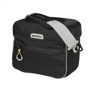 Basil MILES HANDLEBAR BAG Čierna/limeta